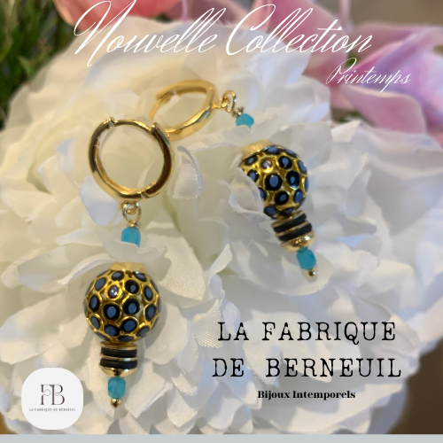 Collection Printemps-Eté 2024 Boucles d'oreilles "Printanières" Coloris Citronnés ! Jaune citrine et vert d'eau.